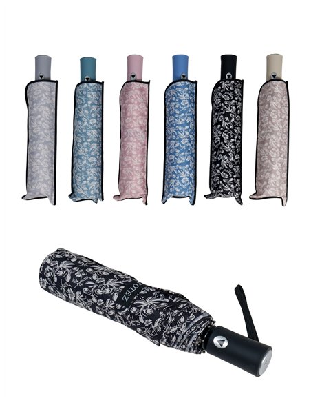 Paraguas plegable flores automático antiviento