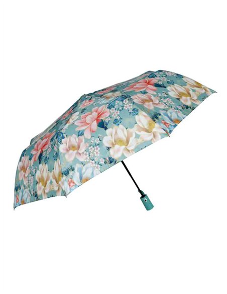 Paraguas plegable floral automático antiviento