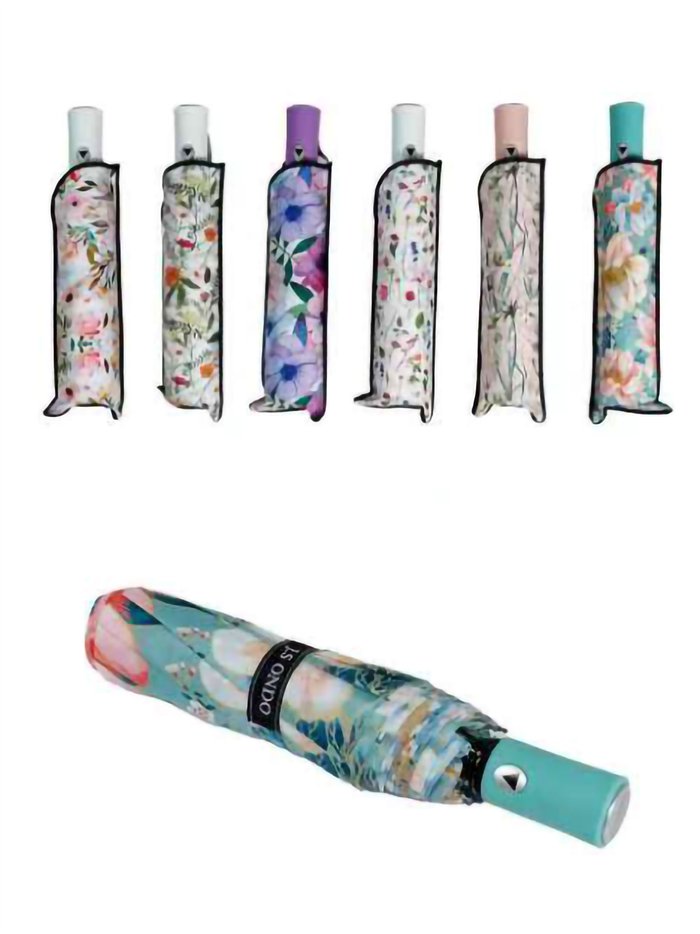 Paraguas plegable floral automático antiviento