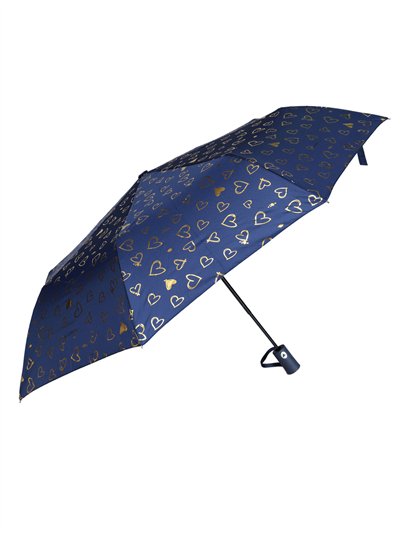 Paraguas plegable corazoncitos metalizado automático antiviento 2