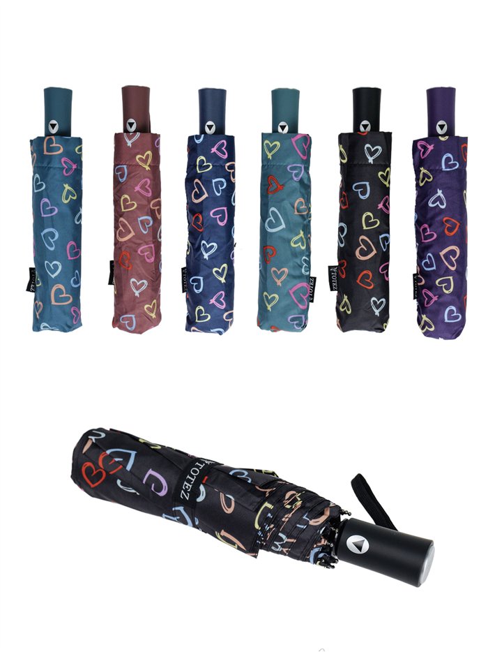 Paraguas plegable corazoncitos automático antiviento