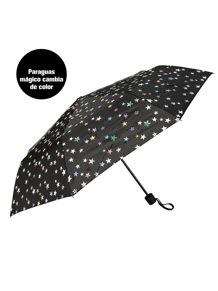 Paraguas plegable estrellas mágicas cambia de color no automático antiviento