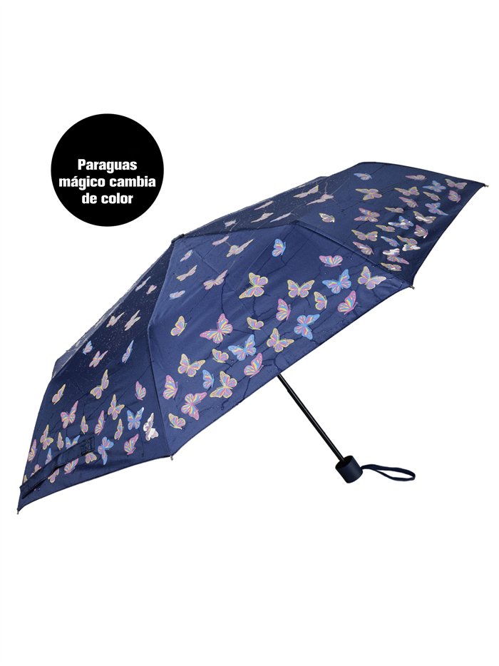 Paraguas plegable mariposas mágicas cambia de color no automático antiviento