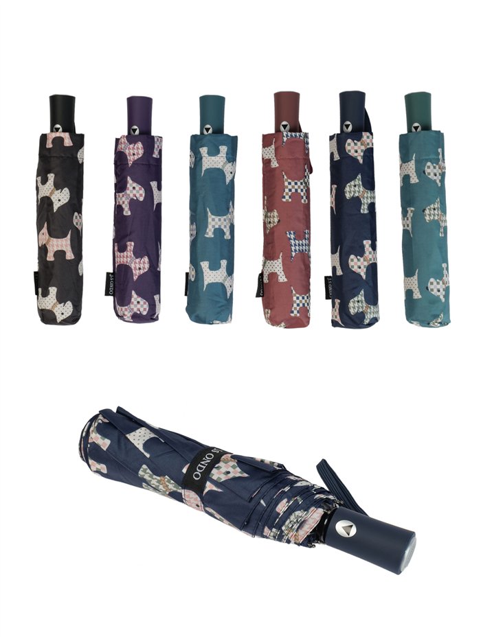 Paraguas plegable perritos automático antiviento