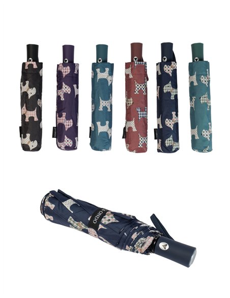 Paraguas plegable perritos automático antiviento
