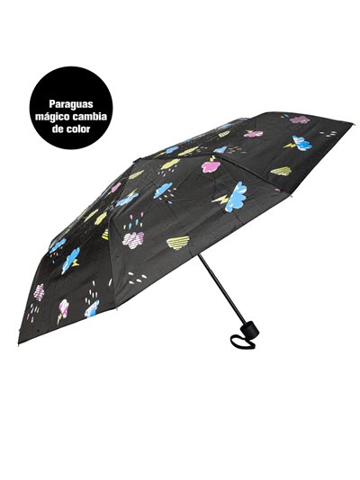 Paraguas plegable nubes mágicas cambia de color no automático antiviento 2