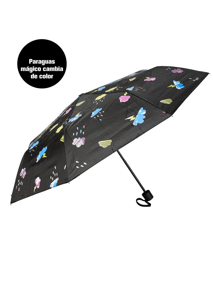 Paraguas plegable nubes mágicas cambia de color no automático antiviento