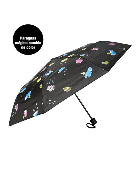 Paraguas plegable nubes mágicas cambia de color no automático antiviento