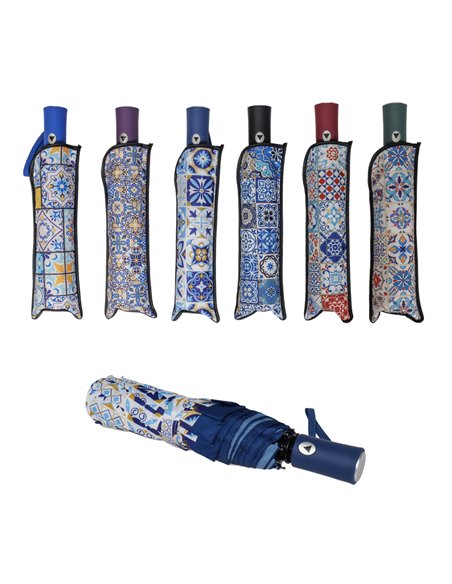 Paraguas plegable estampado automático antiviento