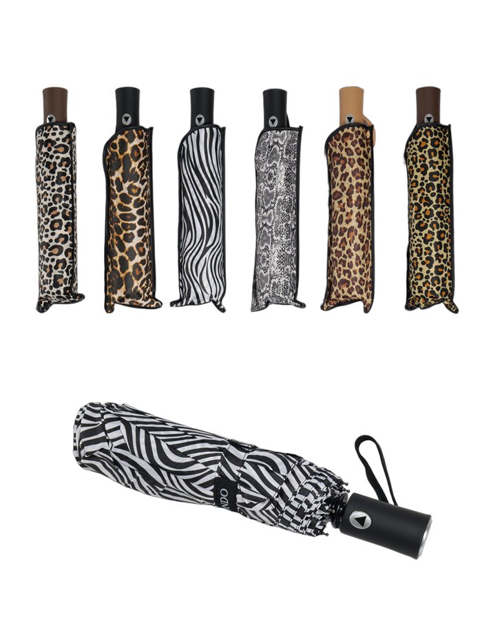 Paraguas plegable animal print automático antiviento