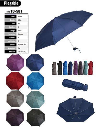 Mini paraguas plegable liso no automático antiviento