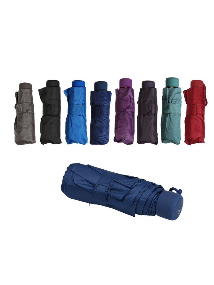 Mini paraguas plegable liso no automático antiviento