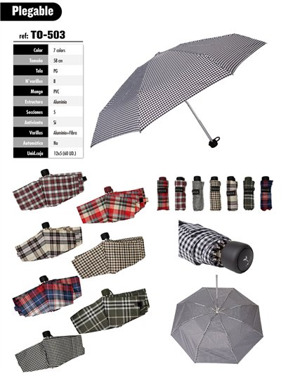 Mini paraguas plegable cuadros no automático antiviento