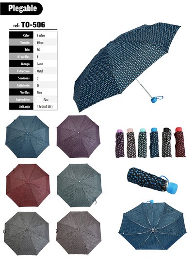 Mini paraguas plegable corazoncitos no automático antiviento