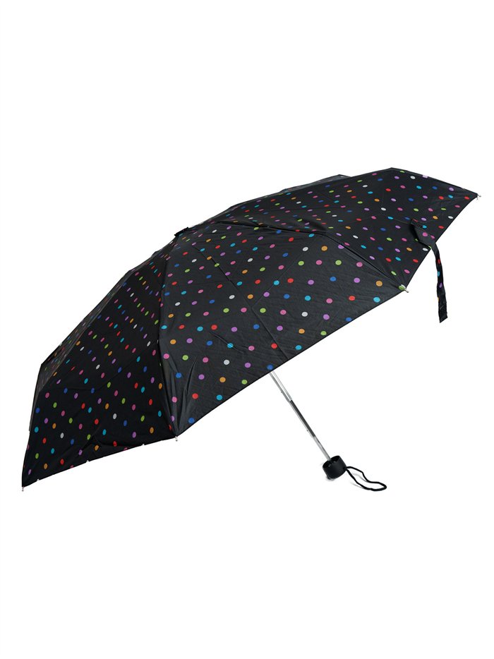 Mini parapluie pliable à pois non automatique anti-vent
