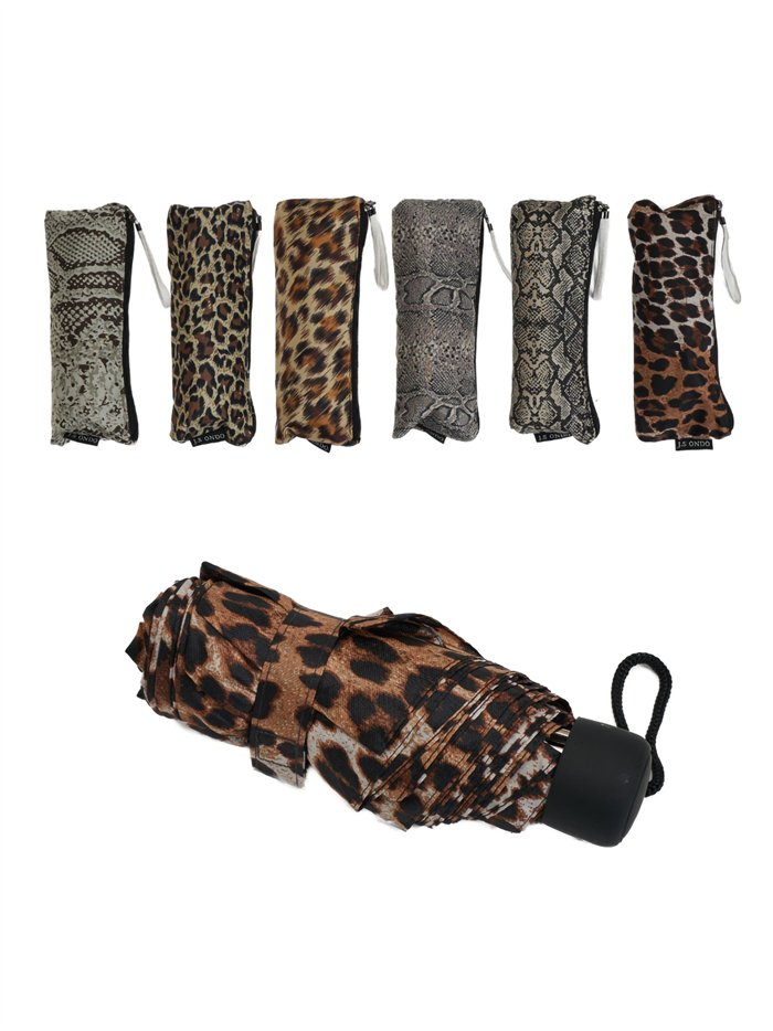 Mini paraguas plegable animal print no automático antiviento
