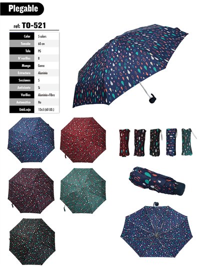 Mini paraguas plegable gotas de lluvia  no automático antiviento