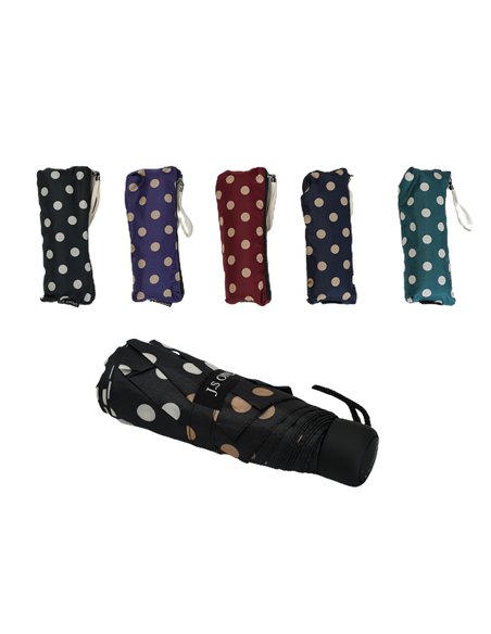 Mini paraguas plegable lunares no automático antiviento