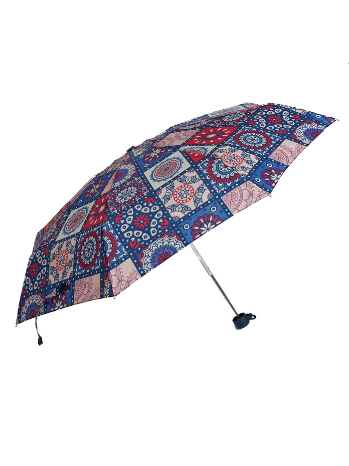 Mini paraguas plegable mandala no automático antiviento