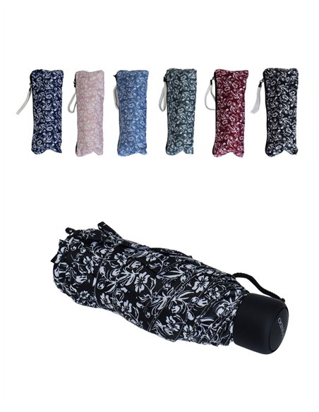 Mini paraguas plegable flores no automático antiviento