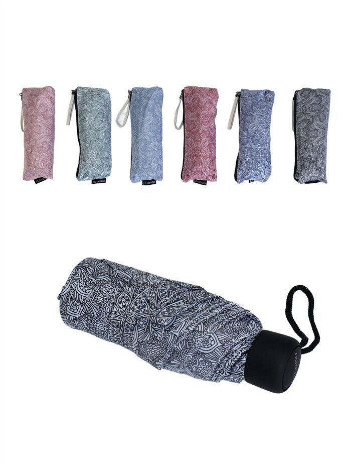 Mini paraguas plegable estampado no automático antiviento