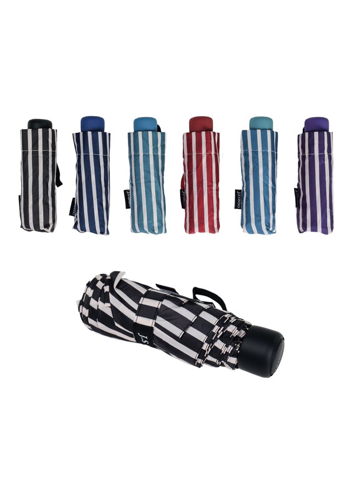 Mini paraguas plegable rayas no automático antiviento