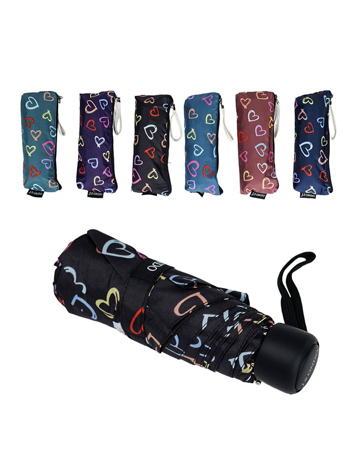 Mini paraguas plegable corazoncitos no automático antiviento