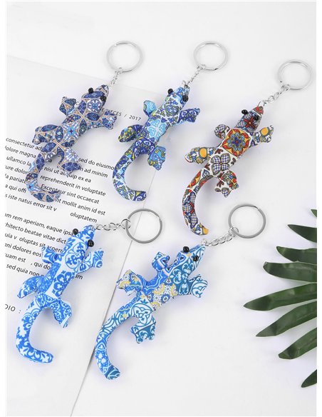 Llavero lagarto azul colores surtidos