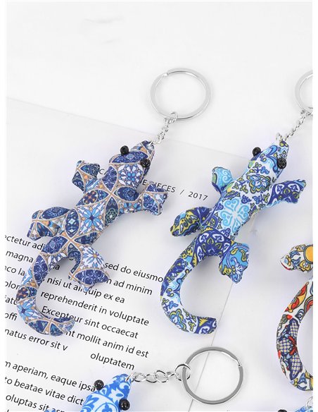 Llavero lagarto azul colores surtidos