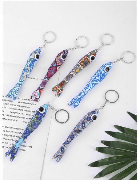 Llavero pez azul colores surtidos