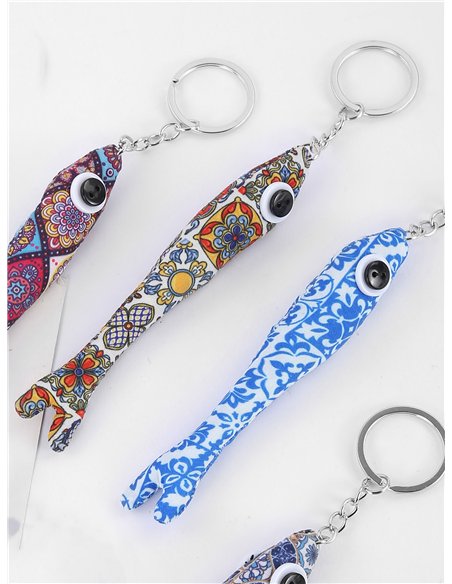 Llavero pez azul colores surtidos