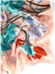 Floral print silk effect scarf 90 X 180 CM