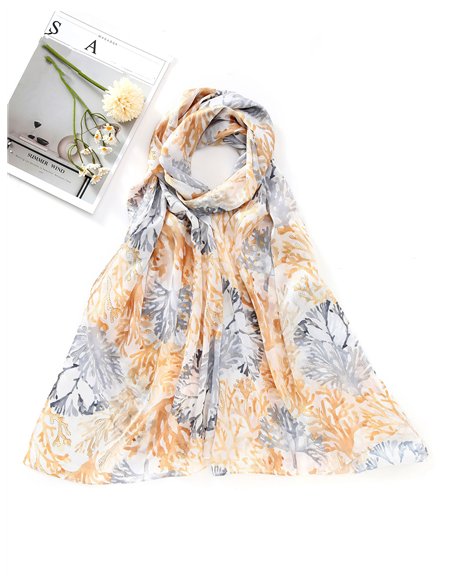 Pañuelo coral metalizado efecto seda 70 X 180 CM