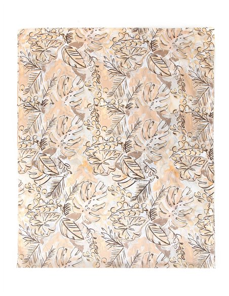 Pañuelo hojas metalizado efecto seda 70 X 180 CM