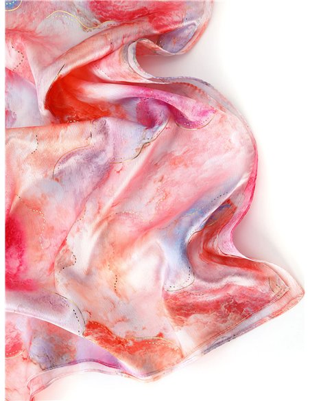 Pañuelo estampado metalizado efecto seda 70 X 180 CM