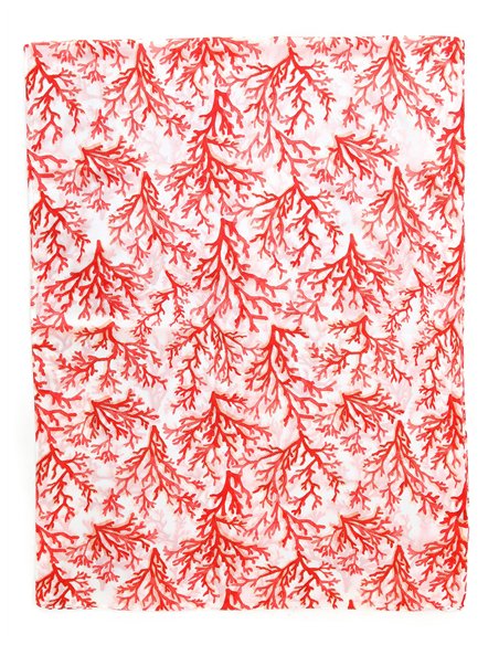 Pañuelo coral metalizado efecto seda 70 X 180 CM