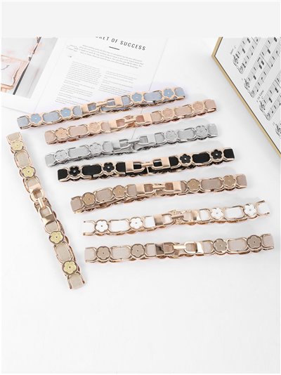 Cinturón elástico flores cadenas