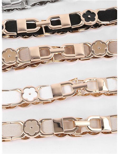 Cinturón elástico flores cadenas