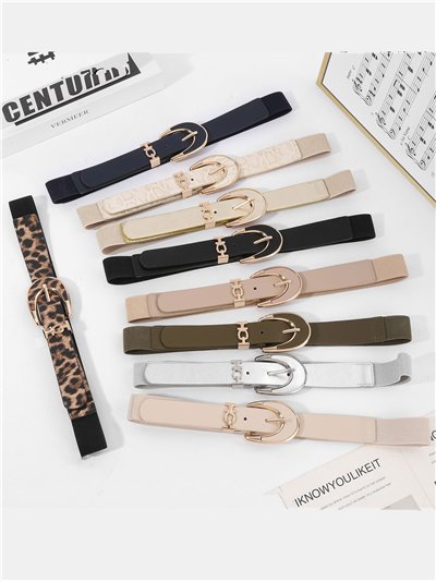 Cinturón elástico polipiel hebilla