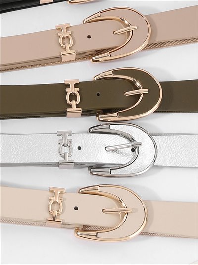 Cinturón elástico polipiel hebilla 2