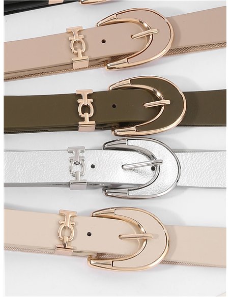 Cinturón elástico polipiel hebilla