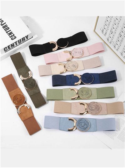 Cinturón elástico efecto ante detalle metálico