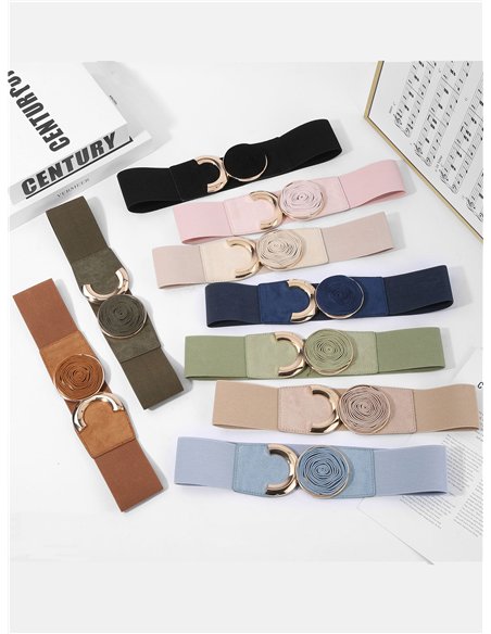 Cinturón elástico efecto ante detalle metálico