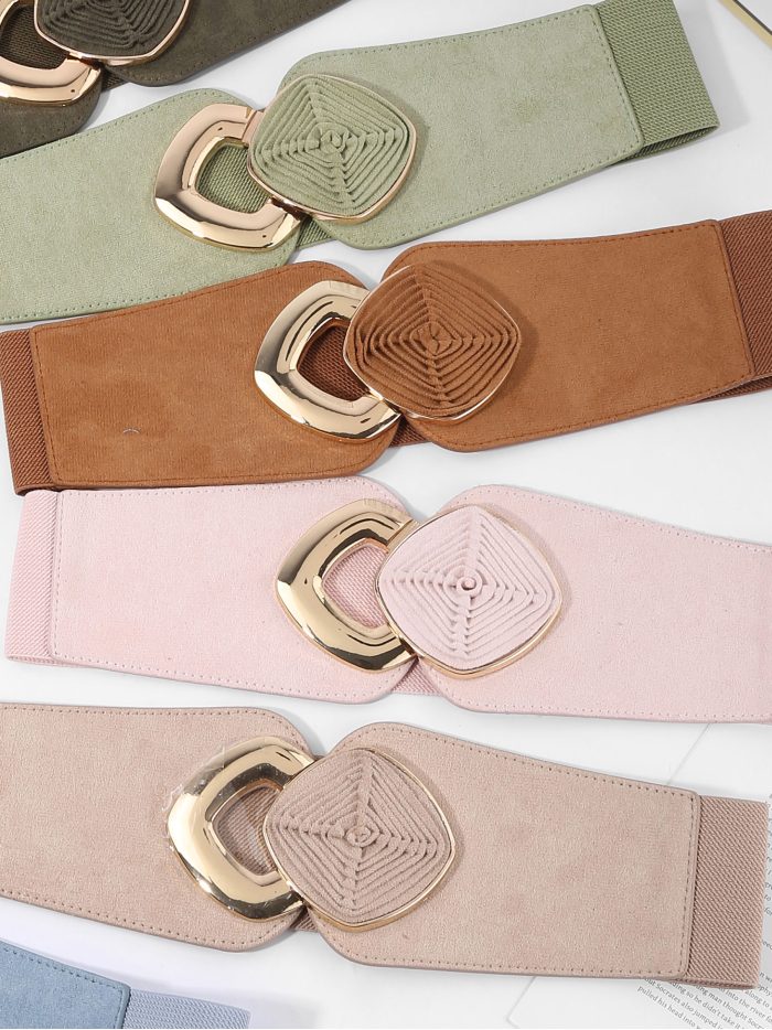 Cinturón elástico efecto ante detalle metálico