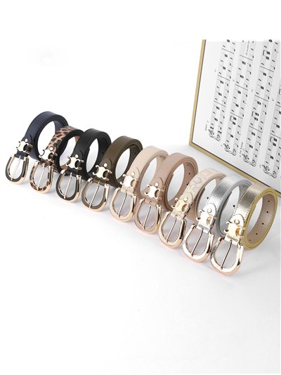 Cinturón polipiel detalle metálico