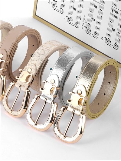 Cinturón polipiel detalle metálico 2