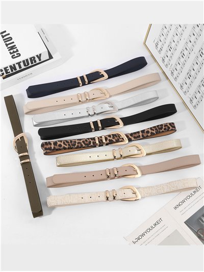 Cinturón polipiel detalle metálico