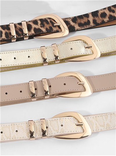 Cinturón polipiel detalle metálico 2