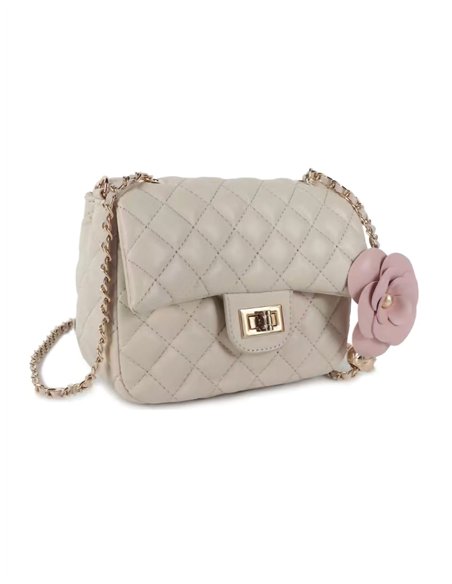 Mini bolso tote acolchado flor