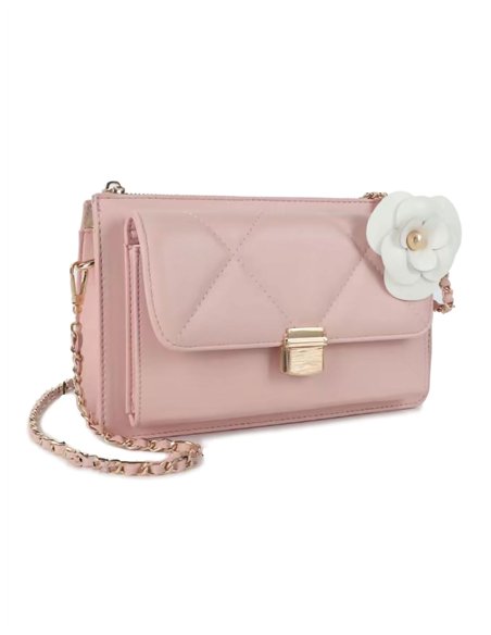 Quilted mini citybag with flower